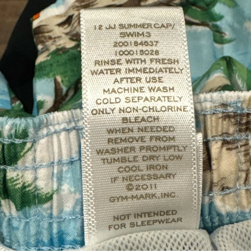 Janie And Jack Baby Boy Green Swim Shorts 12-18 Months Lined Trunks Board Shorts
